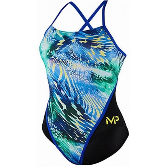 Michael Phelps MP Women's Chlorine Resistant Racer Back One Piece Swimsuit Vital - Picture 1 of 3